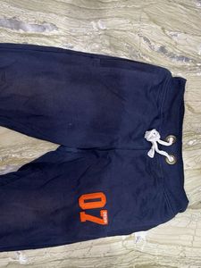 Men's Navy Joggers with Orange 07 Print