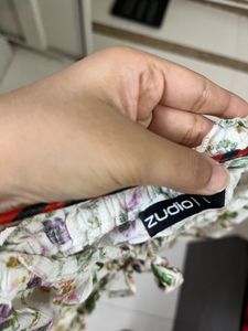 Zudio Floral Smocked Puff Sleeve Crop Top