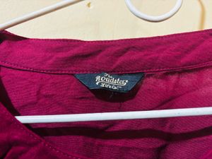 Women Burgundy Solid Casual Shirt - XL