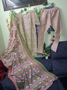 Green Kurta Set with Dupatta