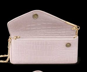 Elegant Pink Croc Embossed Clutch Bag
