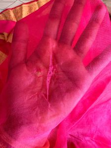 Pretty Rose Pink Soft Organza Saree