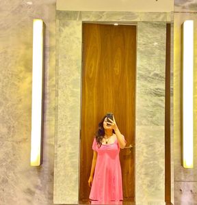 Cute Pink Puff Sleeve Dress