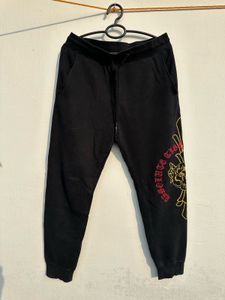 Black Graphic Print Sweatpants