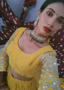Vibrant Yellow Embellished Lehenga Choli