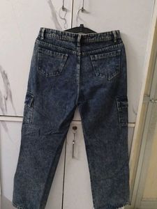Acid Wash Cargo Jeans