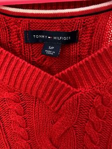 Tommy Hilfiger Red Cable Knit Sweater