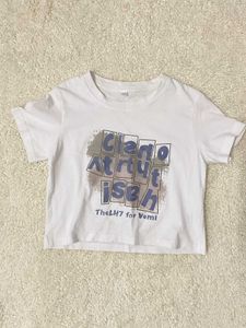 White Graphic Print baby Tee