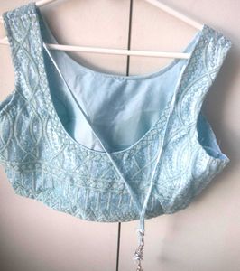 Beautiful Light Blue Chikankari Lehenga Set