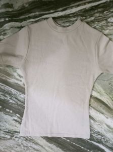 Ribbed Crew Neck T-Shirt