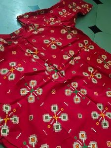 Red Printed Tunic Top