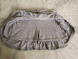 Grey Abstract Print Tiered Mini Skirt