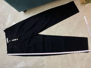 Black High-Waisted Button-Up Jeans