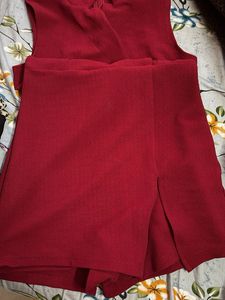 Red Sleeveless Jumpsuit