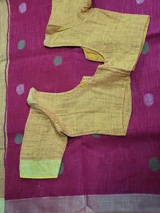 Red Linen Saree