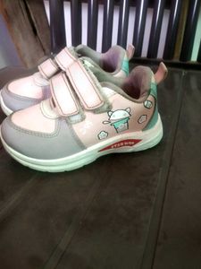 Pink &amp; Grey Velcro Sneakers