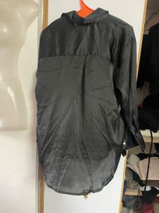 Satin Button-Up Blouse