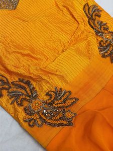 3 Piece Orange Embroidered Ethnic Gown