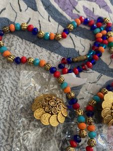 Boho Beaded Necklace and Earring Set