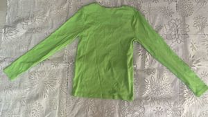 Lime Green Ribbed Long Sleeve Top