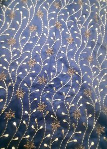 Embroidered Navy Blue Kurta