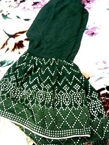 Green Bandhani sharara