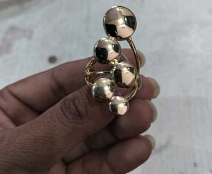 Unique Gold-Tone Bubble Ring