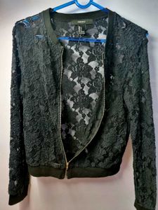 Forever 21 Lace Applique Jacket