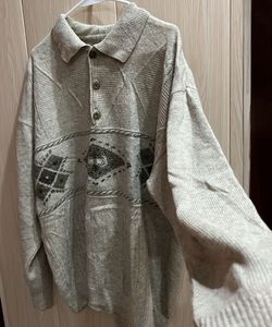 Vintage Patterned Knit Sweater