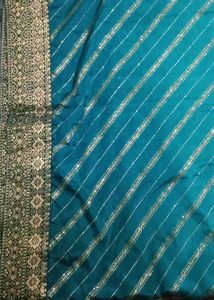 Brand New &amp; Unused Sky Blue Party Wear Saree But Without Tag.                                                       "Final Price"