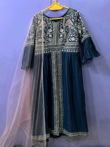 Embroidered Teal Kurta