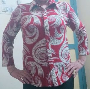Maroon Flower Tshirt