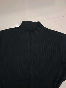 Chic Black Mock Neck Top