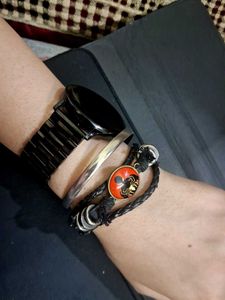 y2k vintage leather Bracelet with Spiderman Charm