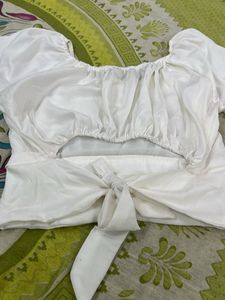 White Cropped Top for girl-women