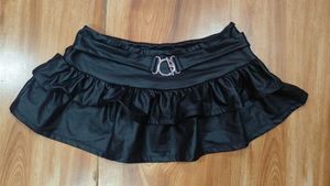 Black Ruffled Punk Mini Skirt