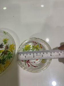 Floral Glass Bowl &amp; Plate Set