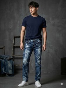 Rugged Rockstar Aesthetic Distressed Jeans – 100%