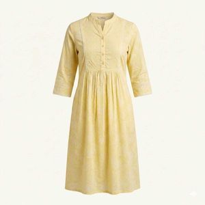 Yellow Printed Kurta