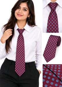 Classic Men's Burgundy Patterned Tie