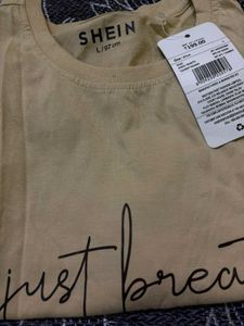 SHEIN "Just Breathe" Graphic Tee