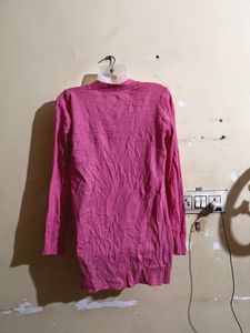 Pink Button-Down Cardigan Sweater