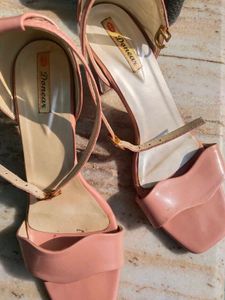 Pink transparent glass Sandals size 6