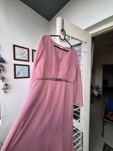 Elegant Pink Maxi Dress, Mish from Nykaa, Size L