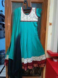 🇳🇿💫💗Elegant Teal Anarkali Kurta With Dupatta