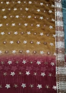 Embroidered Ombre Saree