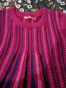 Chic Pink Striped Knit Top