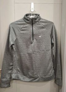 Grey Zip-Up Knit Pullover