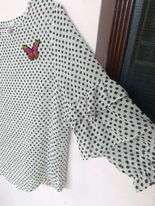 White Top With Black Dots