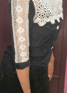 Black Lace Trim Top